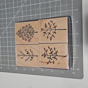 Creative Trees set of 4 rubber stamps.